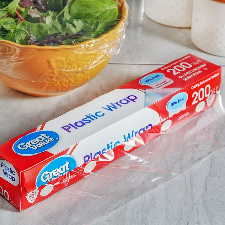 (12 pack) Great Value Plastic Wrap, 200 Sq ft