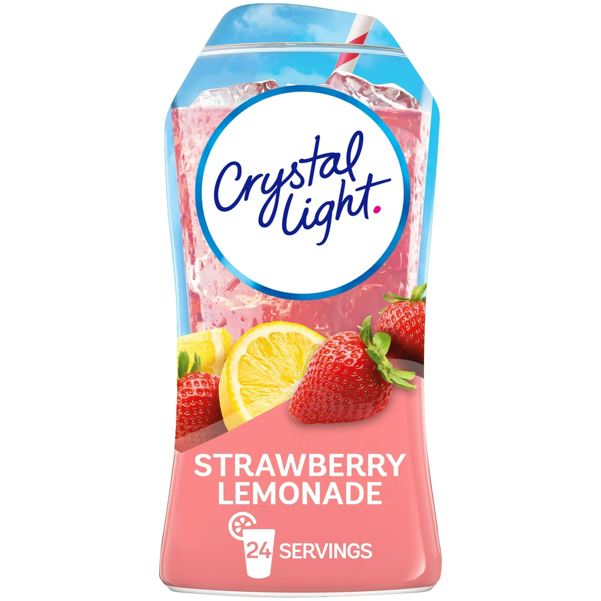 (12 pack) Crystal Light Liquid Strawberry Lemonade Naturally Flavored Drink Mix, 1.62 fl oz Bottle