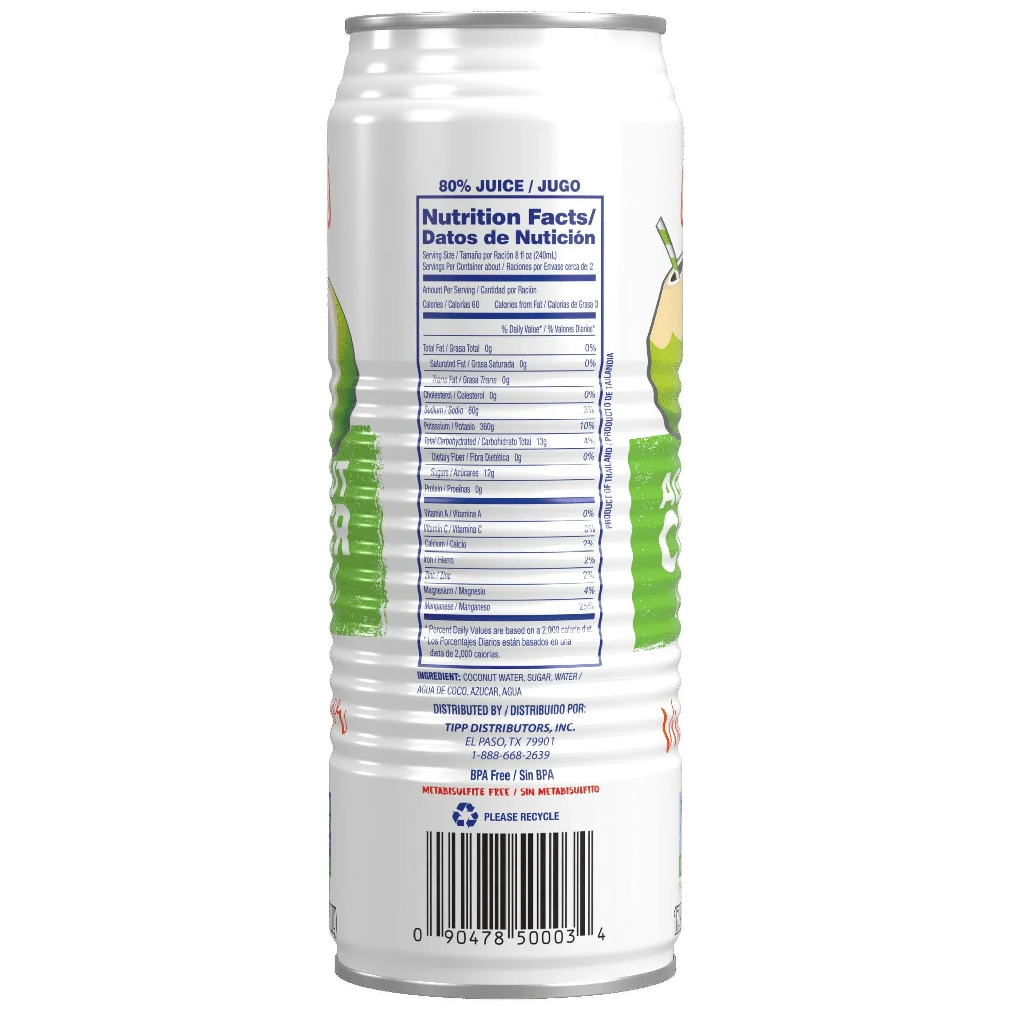 (12 pack) Jarritos Coconut Water Original, 17.5 fl oz (520 ml) Can, 1 count