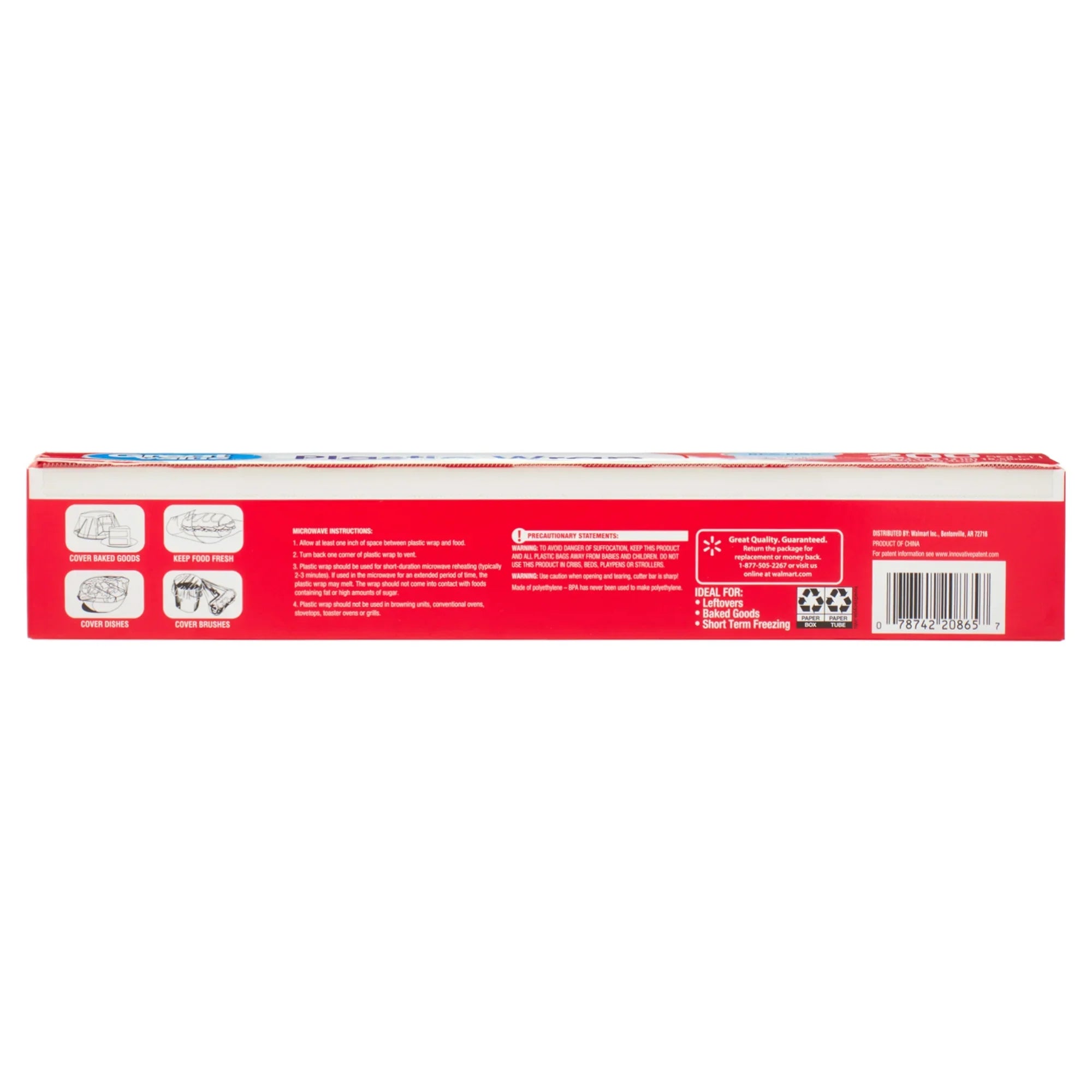 (12 pack) Great Value Plastic Wrap, 200 Sq ft