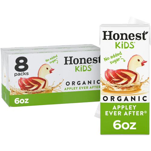 (10 pack) Honest Kids Organic Appley Ever After Fruit Juice, 6 fl oz, 8 Juice Boxes